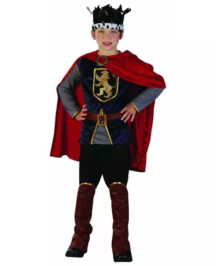 Medeltida kungamaskeraddräkt med sammetslook pojke, Storlek: 3-4 år (92-104 cm)
