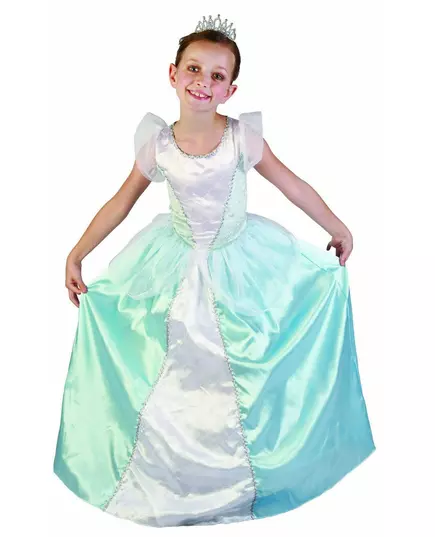 Blå prinsessmaskeraddräkt flicka, Storlek: 7-9 år (120-130 cm)