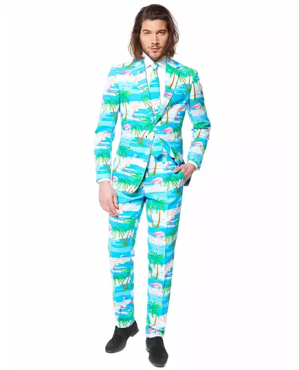 Mr. Flamingo-maskeraddräkt herr Opposuits™, Storlek: Medium/Large (EU 52)