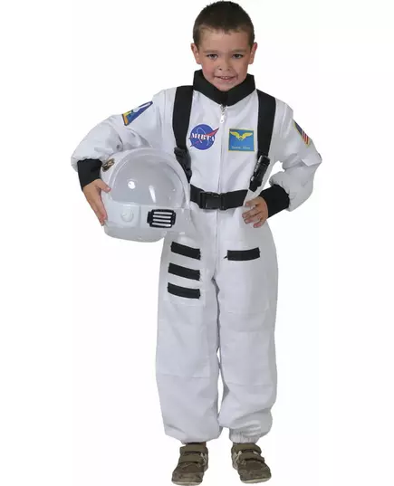 Vit astronautmaskeraddräkt barn, Storlek: 6-8 år (116 cm)