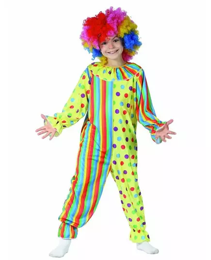 Färgglad clownmaskeraddräkt barn, Storlek: 10-12 år (130-140 cm)