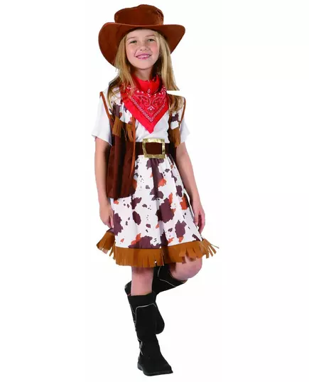 Vilda västern-cowboymaskeraddräkt flicka, Storlek: 13-14 år (140-152 cm)