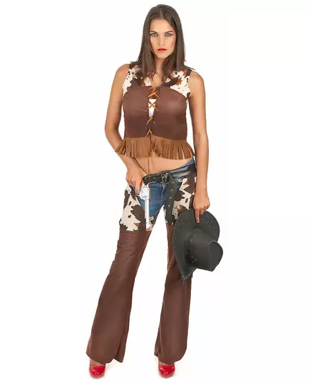 Maskeraddräkt cowgirl med byxor dam, Storlek: X-Small