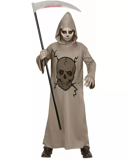 Skelettdödare maskeraddräkt barn Halloween, Storlek: 11-13 år (158 cm)