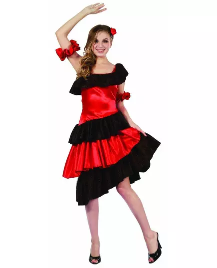 Flamenco-maskeraddräkt dam, Storlek: Medium