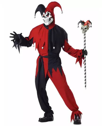 Joker Fou-maskeraddräkt för vuxen, Storlek: Medium