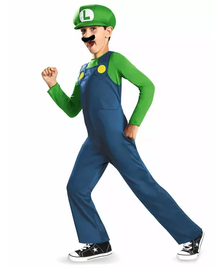 Luigi™ maskeraddräkt för barn, Storlek: 10-12 år (137 - 149 cm)