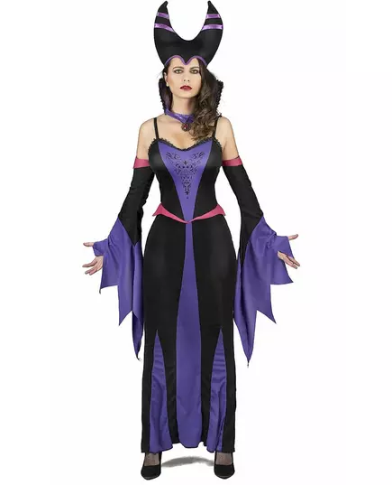 Lila demonisk maskeraddräkt dam, Storlek: Large