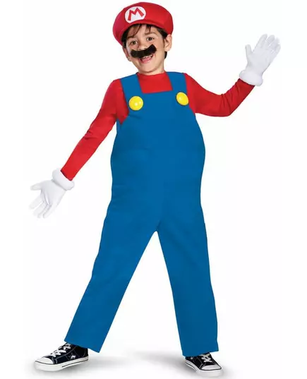 Mario™ Deluxe-maskeraddräkt barn, Storlek: 10-12 år (137 - 149 cm)