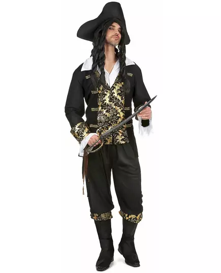 Mönstrad piratmaskeraddräkt herr, Storlek: X-Large