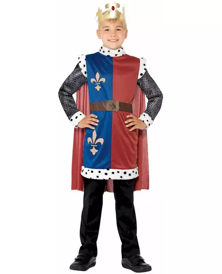 Medeltida kung maskeraddräkt pojke, Storlek: 10-12 år (145/158 cm)