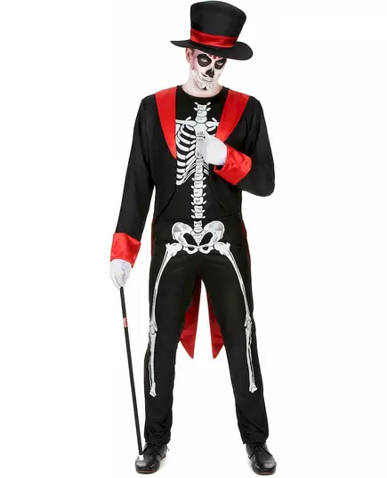 Elegant skelettmaskeraddräkt herr, Storlek: Medium