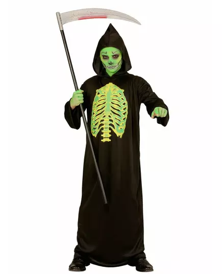 Uppsprättad skelettmaskeraddräkt för barn Halloween, Storlek: 11-13 år (158 cm)