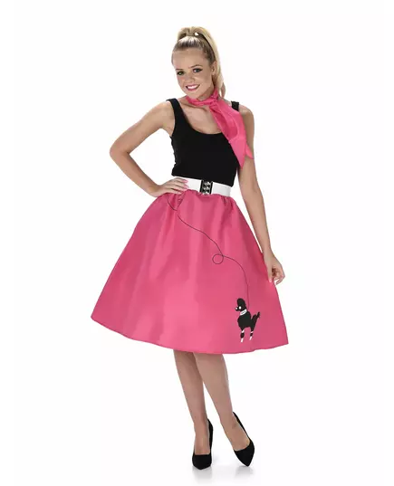 Fuchsiarosa 50-talsmaskeraddräkt dam, Storlek: Medium