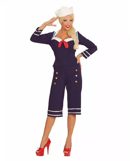 Pinup-sjömansmaskeraddräkt dam, Storlek: Medium