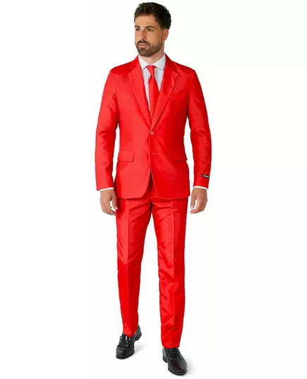 Röd Mr. Solid-maskeraddräkt för herr Suitmeister™, Storlek: X-Large (EU 56-58)