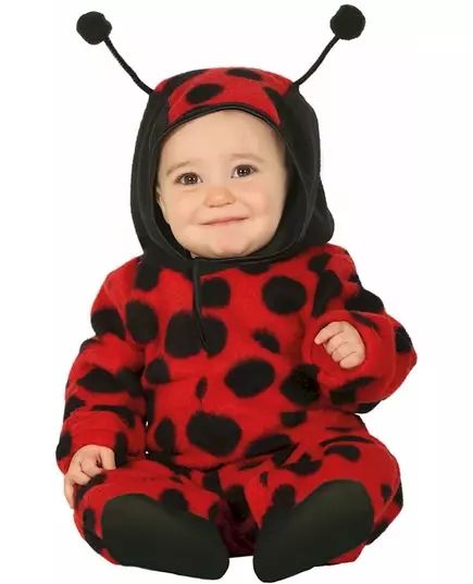 Maskeraddräkt jumpsuit med huva nyckelpiga baby, Storlek: 12-18 månader (82 - 88 cm)