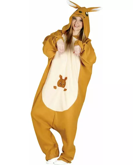 Kängurumaskeraddräkt jumpsuit vuxen, Storlek: Large