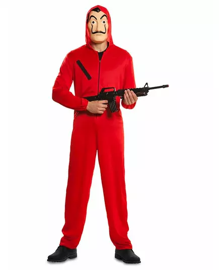 Maskeraddräkt med jumpsuit och mask La Casa de Papel™ vuxen, Storlek: XL