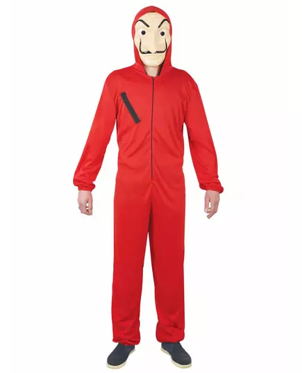 Röd tjuvkombination-maskeraddräkt för vuxen, Storlek: Large/X-Large (160-190cm)