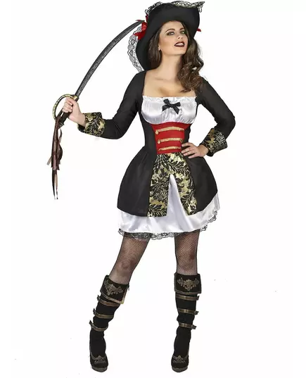 Sexig korsarmaskeraddräkt dam, Storlek: Medium