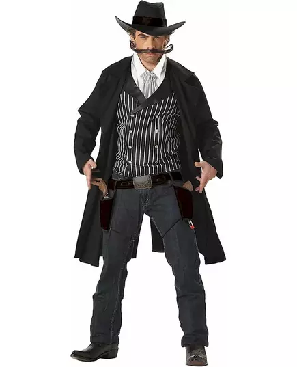 Santa Maria svart cowboy-maskeraddräkt herr, Storlek: X-Large