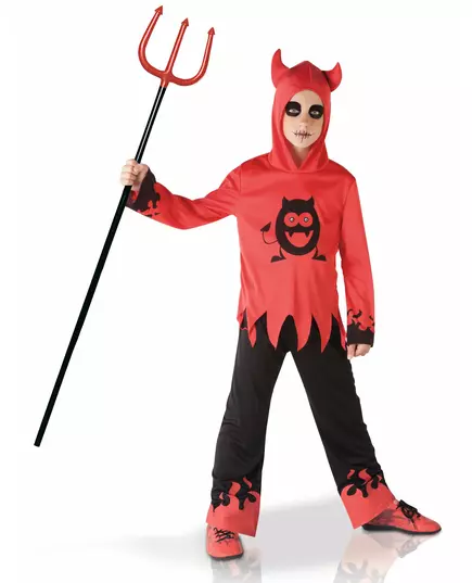Maskeraddräkt liten djävul med rörliga ögon pojke, Storlek: 8-10 år
