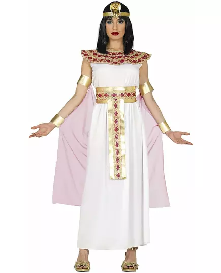 Rosa och gul egyptisk maskeraddräkt dam, Storlek: Large (42-44)