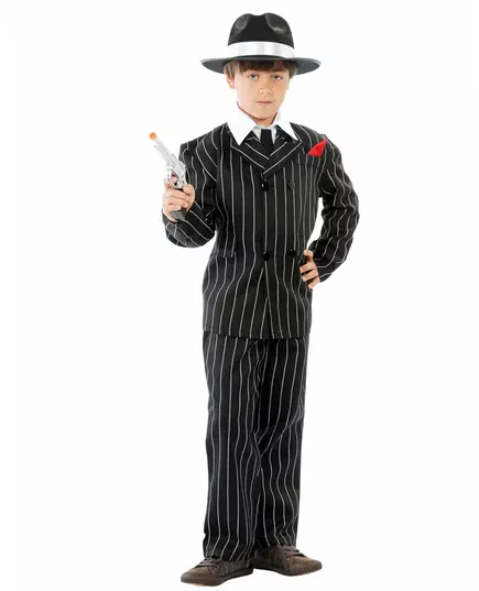 Gangstermaskeraddräkt 1930-tal pojke, Storlek: 10-12 år (142-148 cm)