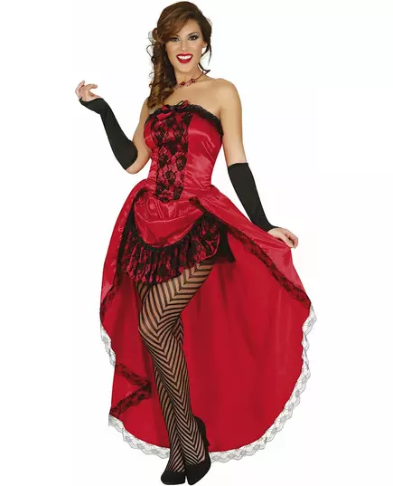 Röd burlesk miss-maskeraddräkt dam, Storlek: Medium (38-40)
