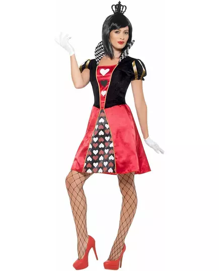Miss hjärterkortsdrottning-maskeraddräkt dam, Storlek: X-Large