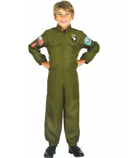 Maskeraddräkt jaktpilot pojke, Storlek: 10-12 år (130-140 cm)