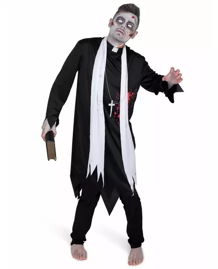 Maskeraddräkt zombifierad präst herr, Storlek: Small
