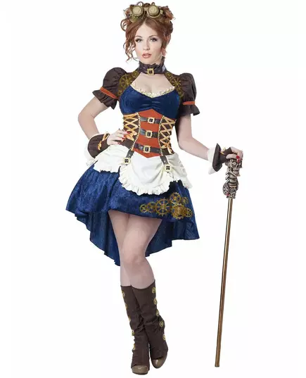 Retro-futuristisk steampunkmaskeraddräkt dam, Storlek: Large (42/44)
