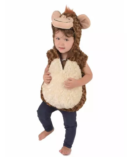 Maskeraddräkt i plysch som apa för barn, Storlek: 3-4 år(98-104 cm)