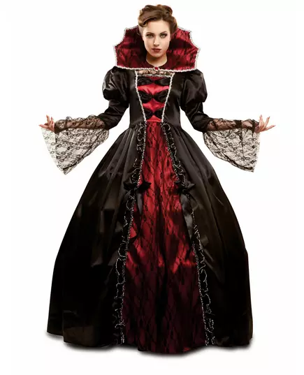 Lyxig barock vampyrmaskeraddräkt för dam Halloween, Storlek: X-Large
