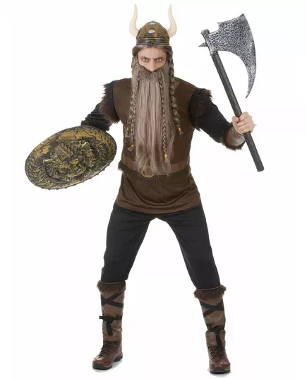 Vikingamaskeraddräkt med lädereffekt för herr, Storlek: X-Large