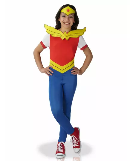 Klassisk Wonder Women Super Hero Girls™-maskeraddräkt flicka, Storlek: 7-8 år (122 till 128 cm)