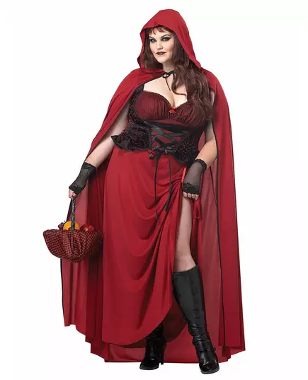 Gotisk Rödluvan-maskeraddräkt plus size dam, Storlek: XXX-Large (48/50)