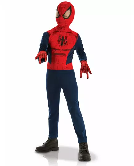 Klassiskt Spiderman™-set med handskar pojke, Storlek: 5-6 år (110 till 116 cm)