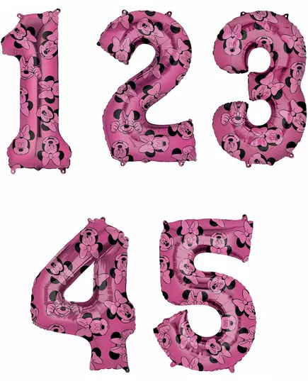 Minnie™-sifferballong i aluminium 66 cm, Storlek: 4