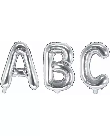 Silverfärgad bokstavsballong i aluminium 32 cm, Storlek: X