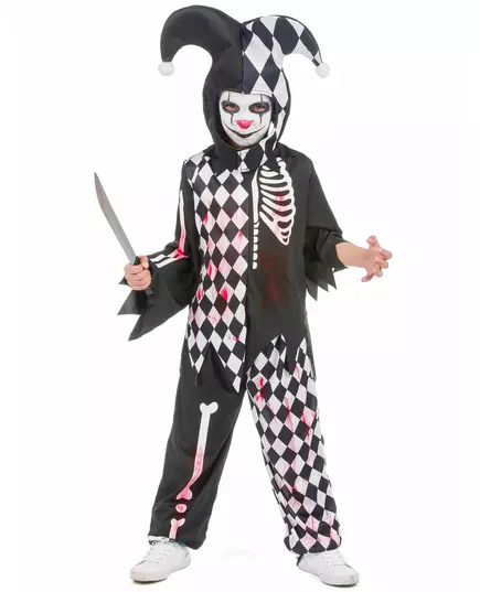 Blodig harlekinmaskeraddräkt pojke, Storlek: 10-12 år(130-140 cm)