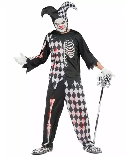 Blodig harlekinmaskeraddräkt herr, Storlek: L