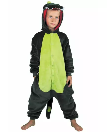Grön dinosauriemaskeraddräkt barn, Storlek: 7-9 år (128 cm)