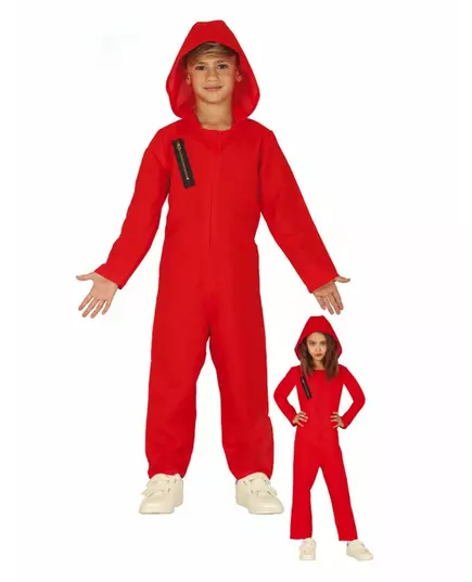 Röd tjuvmaskeraddräkt barn, Storlek: 9 år (125-135 cm)