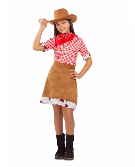 Maskeraddräkt cowgirl från Vilda västern flicka, Storlek: 10-12 år (140 - 152 cm)