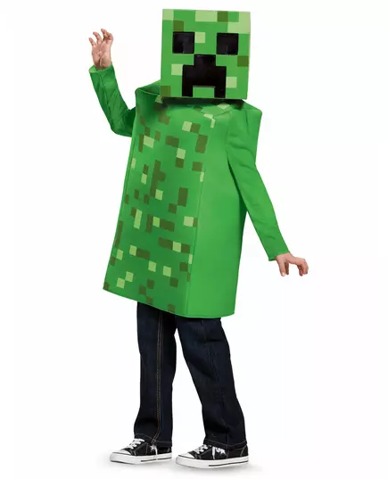 Lyxig Creeper Minecraft™-maskeraddräkt barn, Storlek: 10-12 år (137 - 149 cm)
