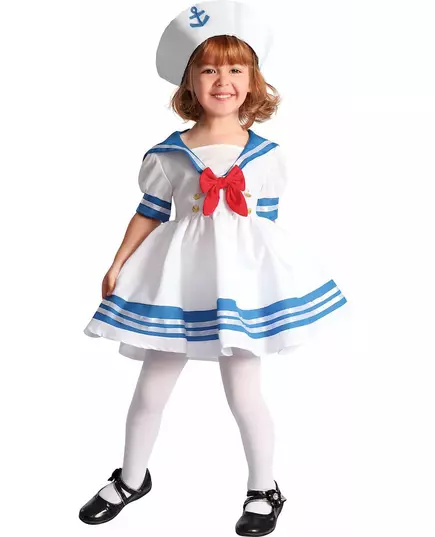 Sjömansmaskeraddräkt flicka, Storlek: 10-12 år (130-140 cm)