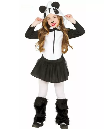 Pandamaskeraddräkt med tutu för flicka, Storlek: 5-6 år (110-115 cm)